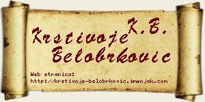 Krstivoje Belobrković vizit kartica